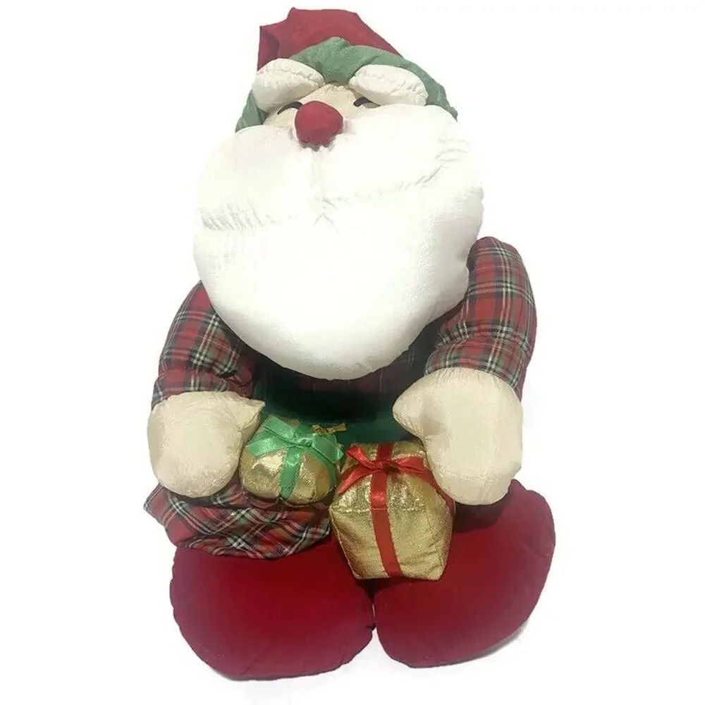Vintage International Silver Co Puffy Nylon Santa Claus Christmas Plush 15